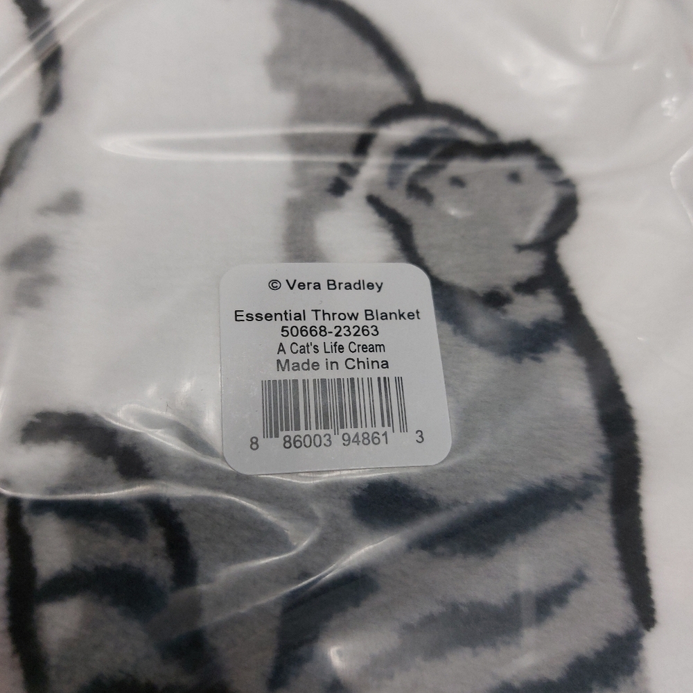 Vera Bradley Fleece Throw Blanket A Cat's Life NWT - Picture 2 of 3